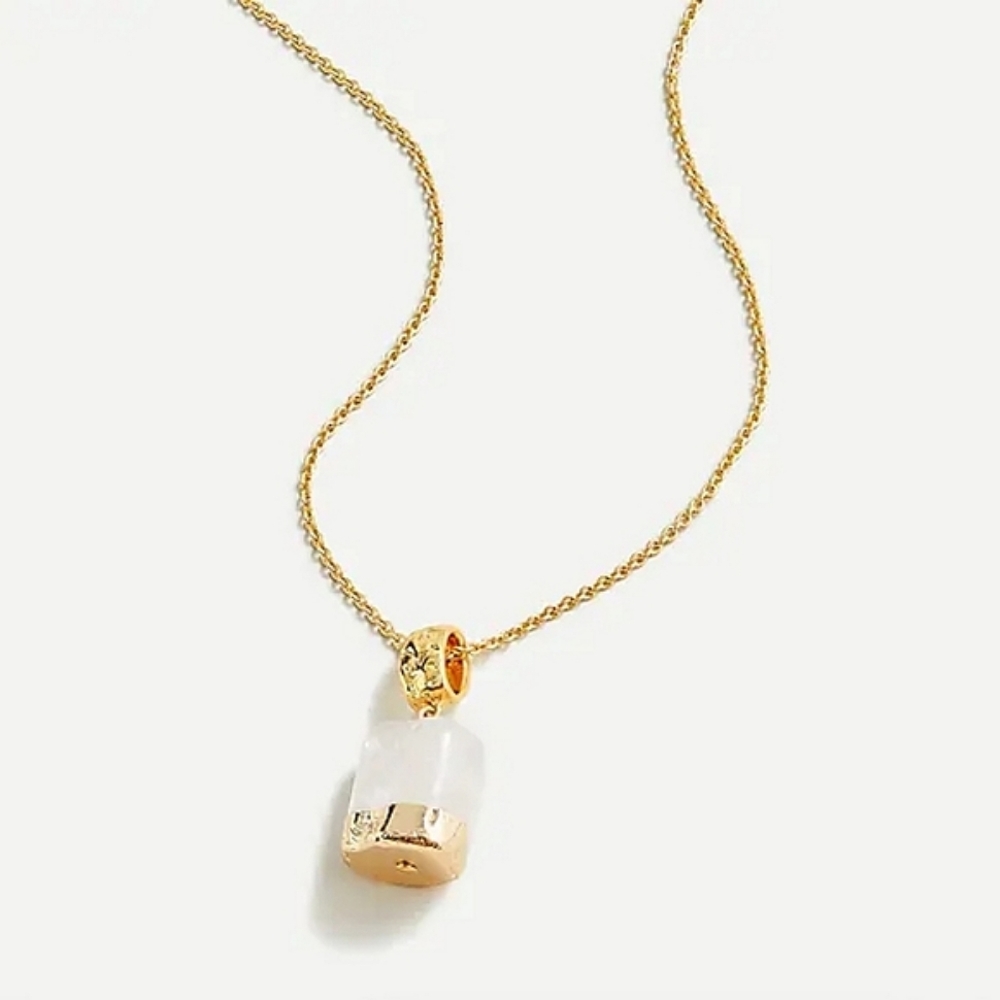 J Crew Dipped Stone Pendant Necklace in Burnished Gold - Picture 1 of 2